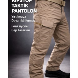 10 Cepli Ripstop Kumaş Siyah Taktik Pantolon METAM 1065 BEJ 