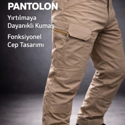 10 Cepli Ripstop Kumaş Siyah Taktik Pantolon METAM 1065 BEJ 